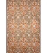 Perfect vision. Tickle the eye with the pleasing diamond pattern and pretty coral hue of Liora Manne's Lakai Diamond rug from the Ravella collection. Hand hooked of a durable, UV stabilized polypropylene-acrylic blend, this dynamic rug can be used indoors, outdoors or virtually anywhere around your home.