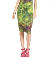Painted in a medley of lush colors, Jessica Simpson's Nika pencil skirt wears like fine art.