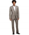 In a flattering neutral and with a streamlined slim fit, this Bar III suit is a surefire style to take you through the season.