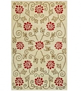 Exquisitely styled with a modern floral motif, the St. Croix Structure rug freshens up your floor with a burst of red blossoms. Hand tufted in India by highly skilled weavers, this 100% wool rug looks great in any space and feels fantastic underfoot.