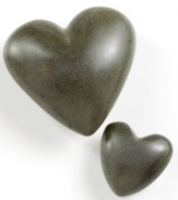 A heavy heart to behold, this simple paper weight is made of Haitian soapstone that's been found at a river, then chiseled and sanded by hand. Show your desk some love or fill a bowl with hearts to create an unconventional centerpiece.