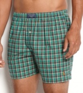 Extra comfortable printed boxer by Polo Ralph Lauren is made from 100% cotton for all day comfort.