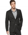 A narrow, peak lapel puts a sophisticated twist on this clean-cut blazer from American Rag.