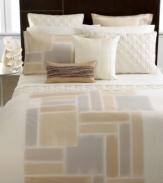 A graphic block motif, softened by a fluid watercolor print technique, brings a look of modern sophistication to this Brushstroke sham from Hotel Collection.