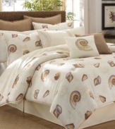 Tommy Bahama's Kemp's Bay sheet set features a tonal sea creature design in soothing ivory and tan hues for a look of beach-inspired charm.