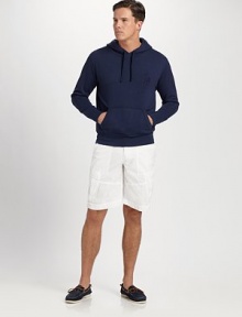 Designed for an authentic look in crisp cotton poplin with plenty of pockets.Zip fly and button closureAngled hip pocketsCargo pockets on legsBack cargo pocketsInseam, about 11CottonMachine washImported Designed for an authentic look in crisp cotton poplin with plenty of pockets.Zip fly and button closureAngled hip pocketsCargo pockets on legsBack cargo pocketsInseam, about 11CottonMachine washImported