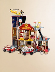 The young firefighters in your life are sure to get a kick out of this fire rescue set, designed with vibrant colors and close attention to detail that are sure to keep imaginations running wild. The young firefighters in your life are sure to get a kick out of this fire rescue set, designed with vibrant colors and close attention to detail that are sure to keep imaginations running wild.