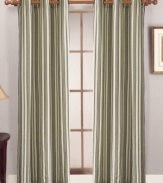 Both classic and contemporary, Canvas Stripe window panels frame your view in casual elegance that's ideal for a variety of decors. Featuring large grommets at top that slide easily over curtain rods; light-filtering.