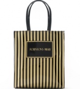Carry the past into the future with this everyday lunch tote that remembers a timeless legend. Robinsons-May popped up in Los Angeles in 1883 with a dedication to the art of invention, building landmark stores that put a modern twist on the traditional with spacious, uncluttered floors, floor-to-ceiling windows, a California patio, designer boutiques and the renowned Pink Tent restaurant. Make this future-perfect style yours by carrying your midday meals and snacks in this versatile bag.