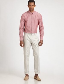 EXCLUSIVELY OURS. Classic-fitting woven finished with contrast piping and button detail for instant style and sophistication.ButtonfrontCottonMachine washImported