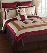 Sleep in elegant sophistication with this Janelle comforter set, featuring gorgeous color, delicate florals and lush texture and shine for a stunning bedroom update.