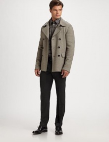 A tailored dress trouser for the modern man of style, set in a rich wool blend.Flat-front styleSide slash, back welt pocketsInseam, about 3160% wool/38% microfiber/2% elastaneDry cleanImported A tailored dress trouser for the modern man of style, set in a rich wool blend.Flat-front styleSide slash, back welt pocketsInseam, about 3160% wool/38% microfiber/2% elastaneDry cleanImported