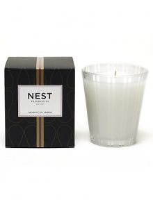 Moroccan amber, sweet patchouli, eliotrope, and bergamot are accented with a hint of eucalyptus. Approximate burn time, 50 hours. 8.1 oz. Moroccan amber, sweet patchouli, eliotrope, and bergamot are accented with a hint of eucalyptus. Approximate burn time, 50 hours. 8.1 oz.