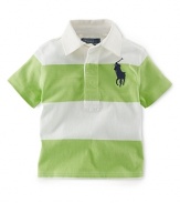 A classic short-sleeved striped cotton rugby for preppy, in-the-game style.