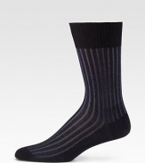 A silky, lustrous finish in fil d'ecosse cotton, ribbed with striking color and detailed with a hand-linked toe for a more durable life. Mid-calf height Cotton; machine wash Imported