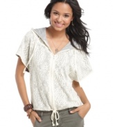Miss Chevious takes a casual hoodie and outfits it in lace for a luxe twist on a casual look.
