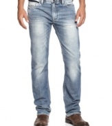 Your beat-up blues never looked so good. These straight-leg jeans from Buffalo David Bitton are faded out just right.