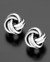 Exciting elegance for everyday. These beautiful love knot stud earrings are crafted in 14k white gold.