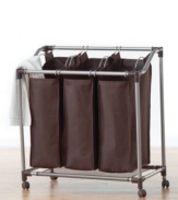 Keep the clean around the clock! The perfect system for sorting your whites, brights and more includes three separate cloth hampers that start freshening the moment you simply add dirty clothes. With EverFresh environmentally-friendly enzymes built into the fabric of the sorters, this storage system keeps your laundry room stink and stench free for a cleaner approach to cleaning.