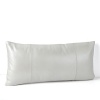 Breath serenity to your sanctuary with this Hudson Park Luxe decorative pillow in a ultra-soft, silver hue lambs leather.