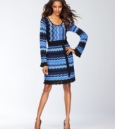 Couture-inspired zigzag knit gives INC's dress a sophisticated feel. Pair it with boots or heels to complete the look.