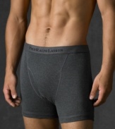 Polo's boxer brief is constructed to offer the ultimate in shape and support in soft cotton jersey.