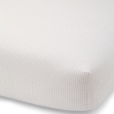 A coordinating pale pink pin dot on a white background in soft cotton.The American Academy of Pediatrics and the U.S. Consumer Product Safety Commission have made recommendations for safe bedding practices for babies. When putting infants under 12 months to sleep, remove pillows, quilts, comforters, and other soft items from the crib.