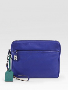 A versatile bag crafted from sumptuous leather is roomy enough to carry your iPad®.Wrist strapContrast luggage tagZip-around closureOne outside zip pocketCotton lining10½W X 8H X 1¼DImported A versatile bag crafted from sumptuous leather is roomy enough to carry your iPad®.Wrist strapContrast luggage tagZip-around closureOne outside zip pocketCotton lining10½W X 8H X 1¼DImported