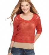 Net lots of style with this crochet sweater from American Rag – the perfect layer for a casual Saturday look!