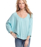 Dress-up your trusty skinny jeans with American Rag's floaty, chic design for the everyday blouse!