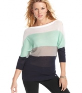 Ease into a serene state of style with this lightweight boatneck pullover from Guess?.