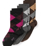 Stylish argyle socks in a variety of colors from Hue.