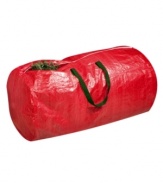 Protect the family tree. Full of years of memories and tradition, your artificial Christmas tree deserves the best storage. Fitting up to a nine-foot tree, this heavy-duty, durable bag keeps your tree away from dust and dirt so that it's in tip-top condition for next year.