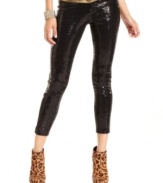 Star style made easy! Baby Phat's sequin, five-pocket skinny pants are designed for the party life.