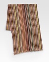The designer's signature stripes create a versatile scarf in featherweight wool, crafted in Italy.Fringed ends11½W X 60LWoolMade in Italy