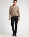 EXCLUSIVELY OURS. A pure vision of luxury, crafted with piqué stitching in pure Scottish cashmere. Zip placket Scottish cashmere Dry clean Imported 