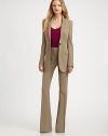 Chic and sleekly tailored, featuring a front button closure and a single back vent.Notched lapelSingle button closureFlap pocketsBack ventAbout 28 from shoulder to hem63% polyester/27% viscose/7% cotton/3% elastaneDry cleanMade in Italy of imported fabric