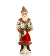 Christmas around the world. See Santa from a new perspective with this Russian-themed figurine, shaped from a vintage mold and exquisitely hand-painted. From Vaillancourt.