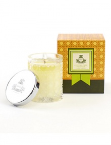 Agraria's 3.4 oz. Crystal Cane Candles are presented in an exquisite package that makes a grand impression. These beautifully luminous, fragrant, and clean burning candles are a special blend of vegetable-based premium soft waxes. Bright and brisk, Lemon Verbena evokes the fresh, clear exuberance of lemon-scented verbena leaves, enhanced with a touch of Caribbean lime and hints of rose and jasmine. Includes a decorative lid. Burn time is approximately 20-25 hours. Agraria's 3.4 oz. Crystal Cane Candles are presented in an exquisite package that makes a grand impression. These beautifully luminous, fragrant, and clean burning candles are a special blend of vegetable-based premium soft waxes. Bright and brisk, Lemon Verbena evokes the fresh, clear exuberance of lemon-scented verbena leaves, enhanced with a touch of Caribbean lime and hints of rose and jasmine. Includes a decorative lid. Burn time is approximately 20-25 hours.