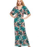 A bold print makes a bright spring statement on this Calvin Klein maxi dress -- perfectly paired with embellished flats or wedges!