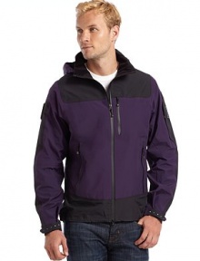 THE LOOKLightweight waterproof jacket with built-in Recco® advanced rescue reflectorVelour-lined stand collarTwo-way front zip closureThree vertical zip pocketsLong sleeves with grip tape cuffsZip pocket on sleeveUnder-arm zip ventsAdjustable toggle drawcord bottom bandInner security pocketZip-out powder skirtTHE FITAbout 28 from shoulder to hemTHE MATERIALNylonCARE & ORIGINMachine washImported