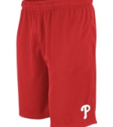 Get a leg up on the competition with these Philadelphia Phillies team shorts from Majestic.