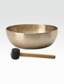 Bring the ancient Tibetan tradition of healing to your home with this handcrafted singing bowl. Stir the striker around the bowl's outer edge, strike the bowl gently, then close your eyes... Includes wood strikerCrafted of tin, copper, silver, iron, zinc and goldHand washImported Bring the ancient Tibetan tradition of healing to your home with this handcrafted singing bowl. Stir the striker around the bowl's outer edge, strike the bowl gently, then close your eyes... Includes wood strikerCrafted of tin, copper, silver, iron, zinc and goldHand washImported