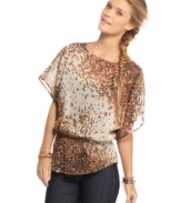 American Rag's casual top takes you from day to night with chic animal styling! Pair it with jeggings and peep-toe booties.