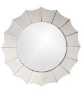 A bright spot in any home, Howard Elliot's Rupal wall mirror features a scalloped frame with antiqued and mirrored accents.