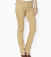 Lauren Jeans Co.'s essential denim jean features a slim, straight leg and a hint of stretch for a versatile, modern look.