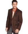 Add a textured note to your dress-up look with this faux suede blazer from Andrew Fezza.