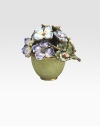 A charming, heirloom-quality accent handcrafted in enameled pewter. The beautifully detailed hydrangea lid is embellished with Swarovski crystals. 2¼H X 2 diam. Made in USA
