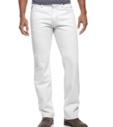 Change out your normal denim for this on-trend pair of white wash jeans from Marc Ecko Cut & Sew.