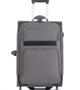 Hello handsome! Durable and attractive with a Perry Ellis embossed logo, this bag was made to see the world. Smooth-rolling wheels and an expandable construction with a fully-lined interior and multiple storage pockets make for effortless travel. 10-year warranty. (Clearance)